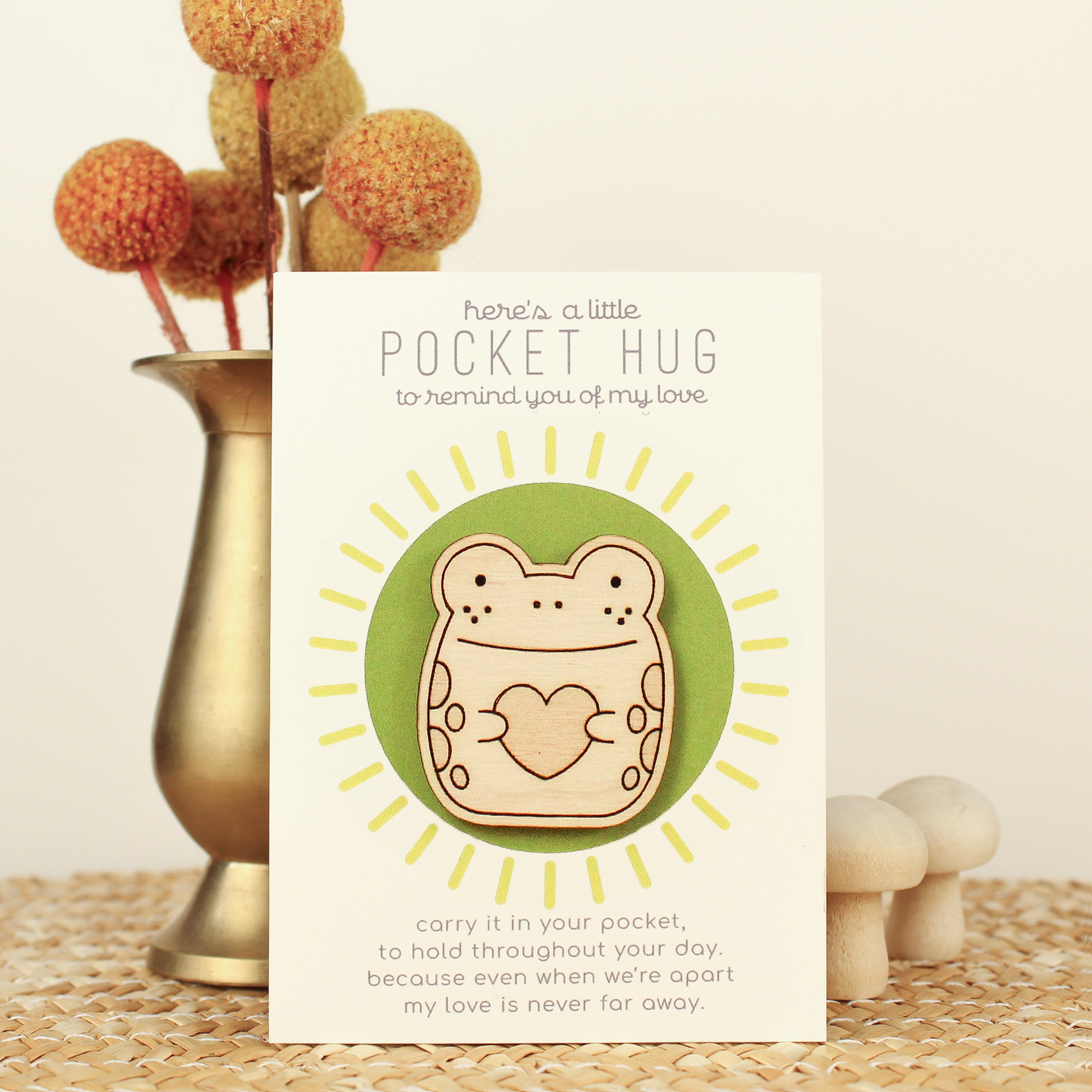 Froggy Wooden Pocket Hug