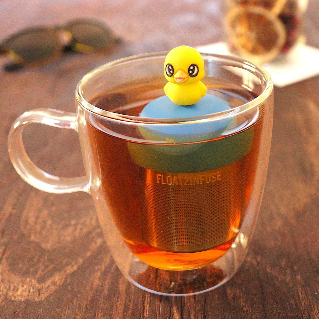 Baby Duck | Floating Tea Infuser | Blue Base | Yellow Duck