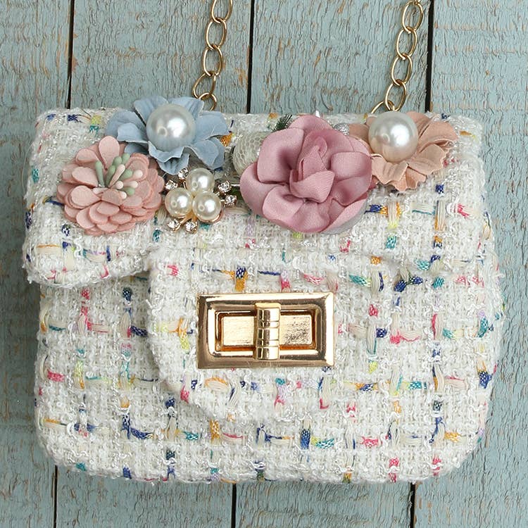 Confetti Tweed Flower Purse