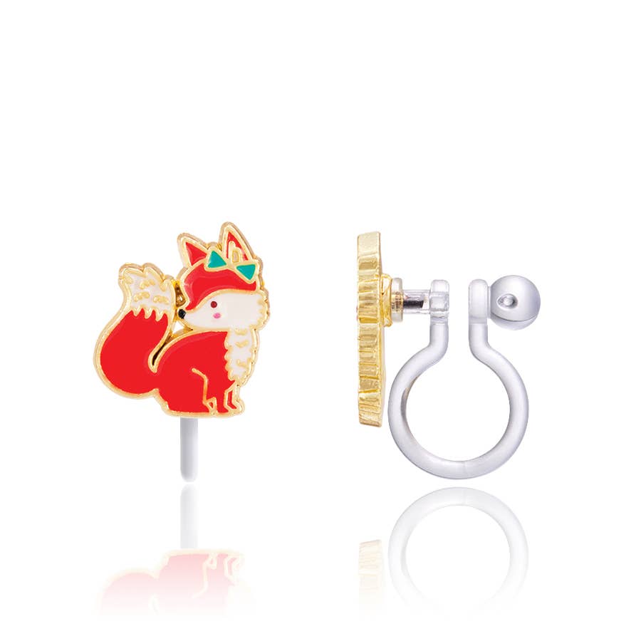 Fancy Fox Clip-on Earrings