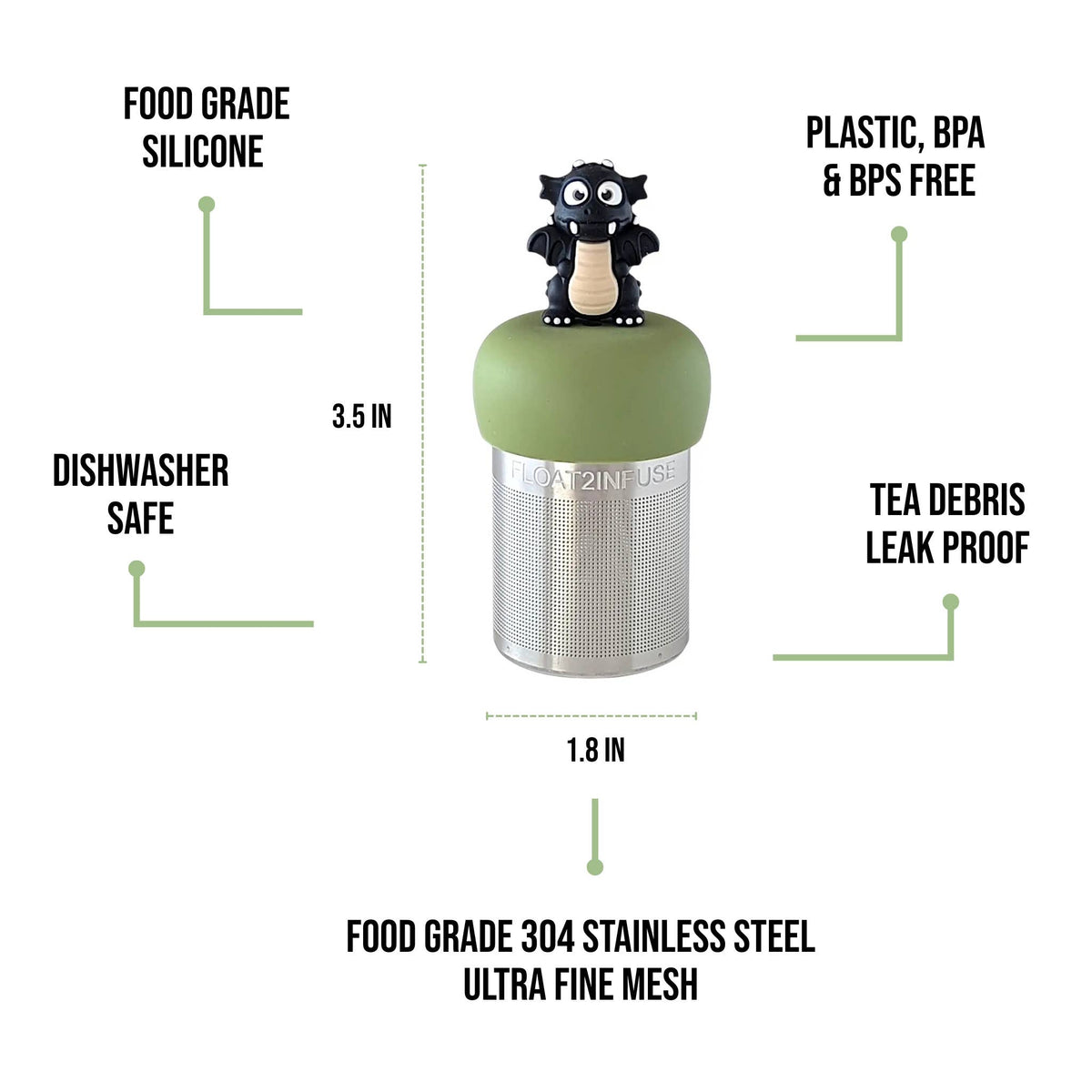 Floating Black Dragon Tea Infuser | Loose Leaf | Green Base