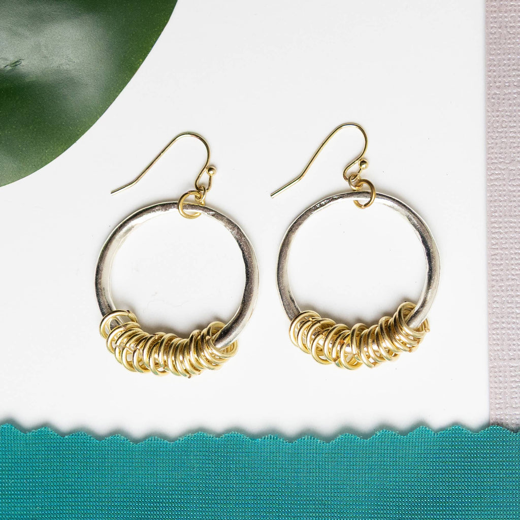 Silver Dangling Circlet Hoops