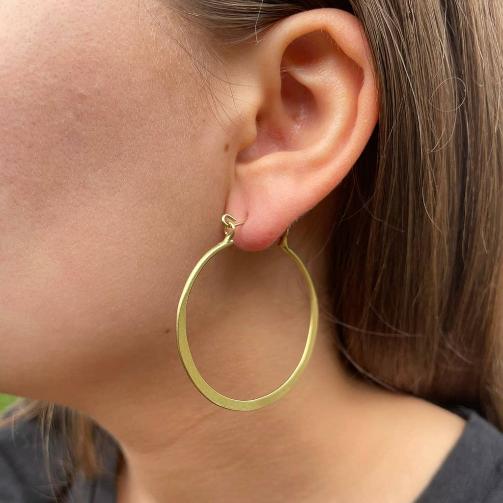 Gold Organic Hoop Earrings
