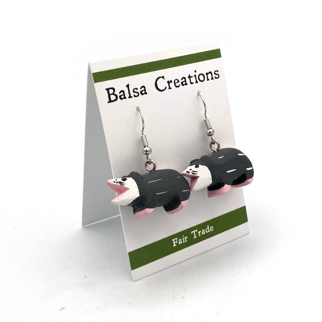 Opossum Balsa Earrings