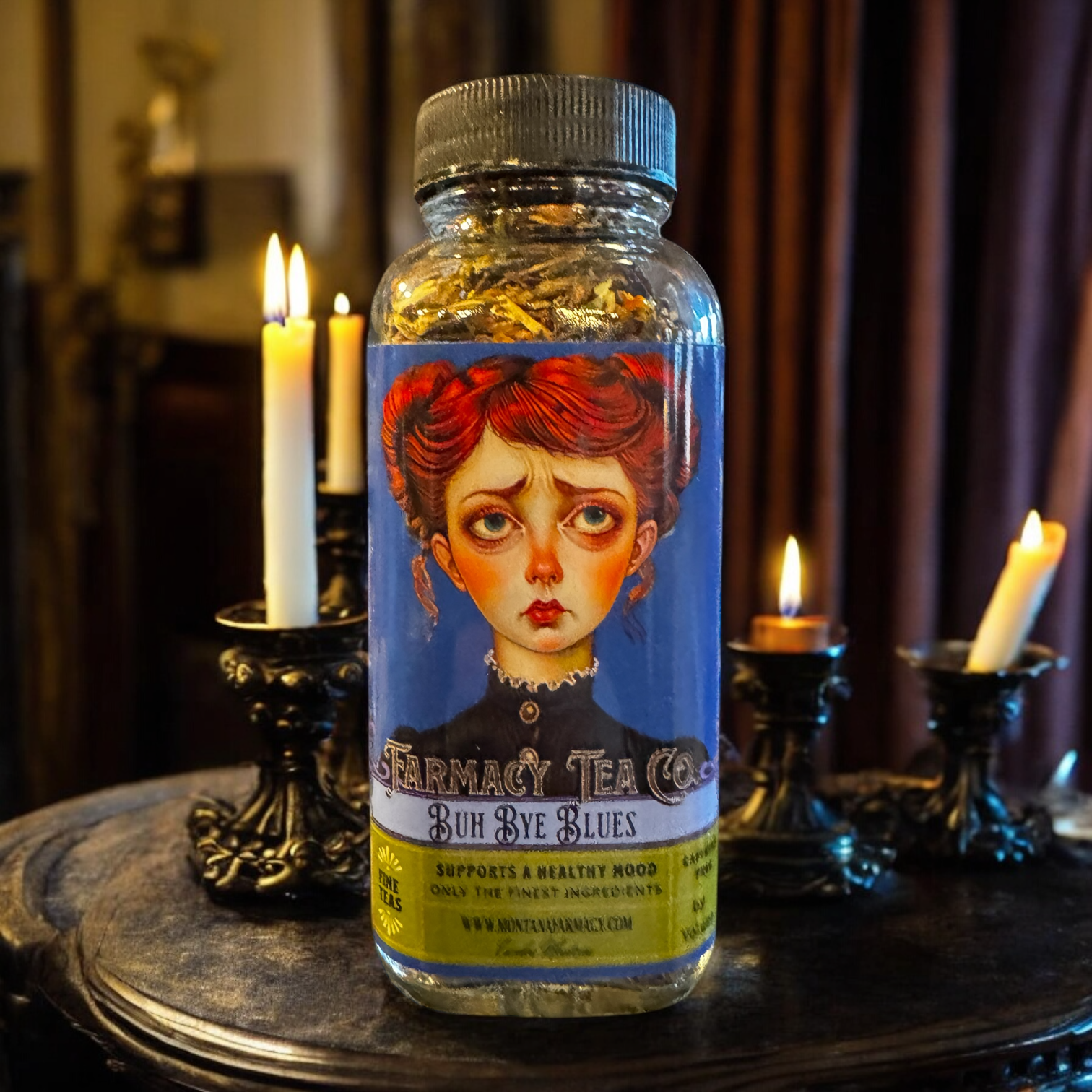 Buh Bye Blues Mental Wellness & Sad Support Vintage Tea