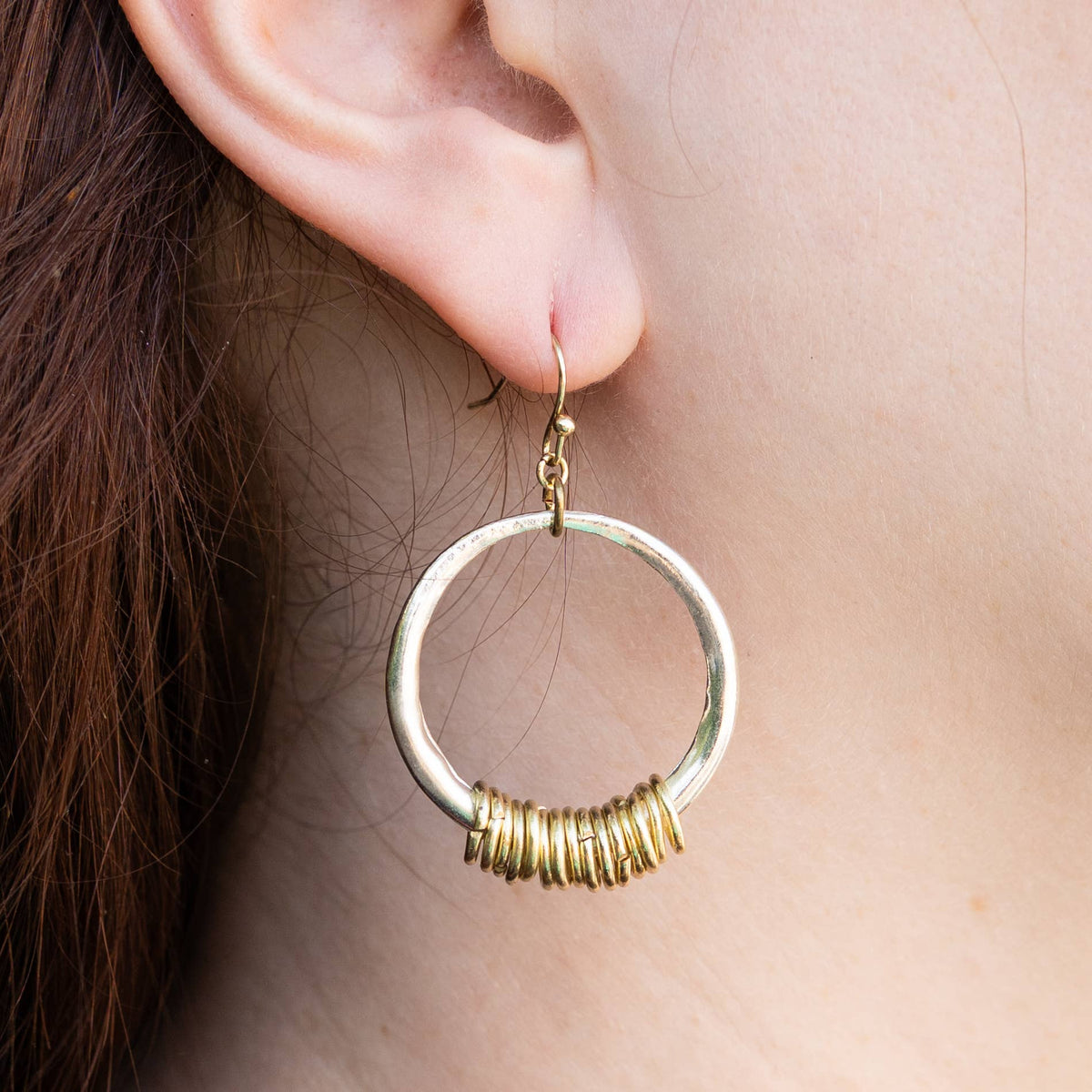 Silver Dangling Circlet Hoops