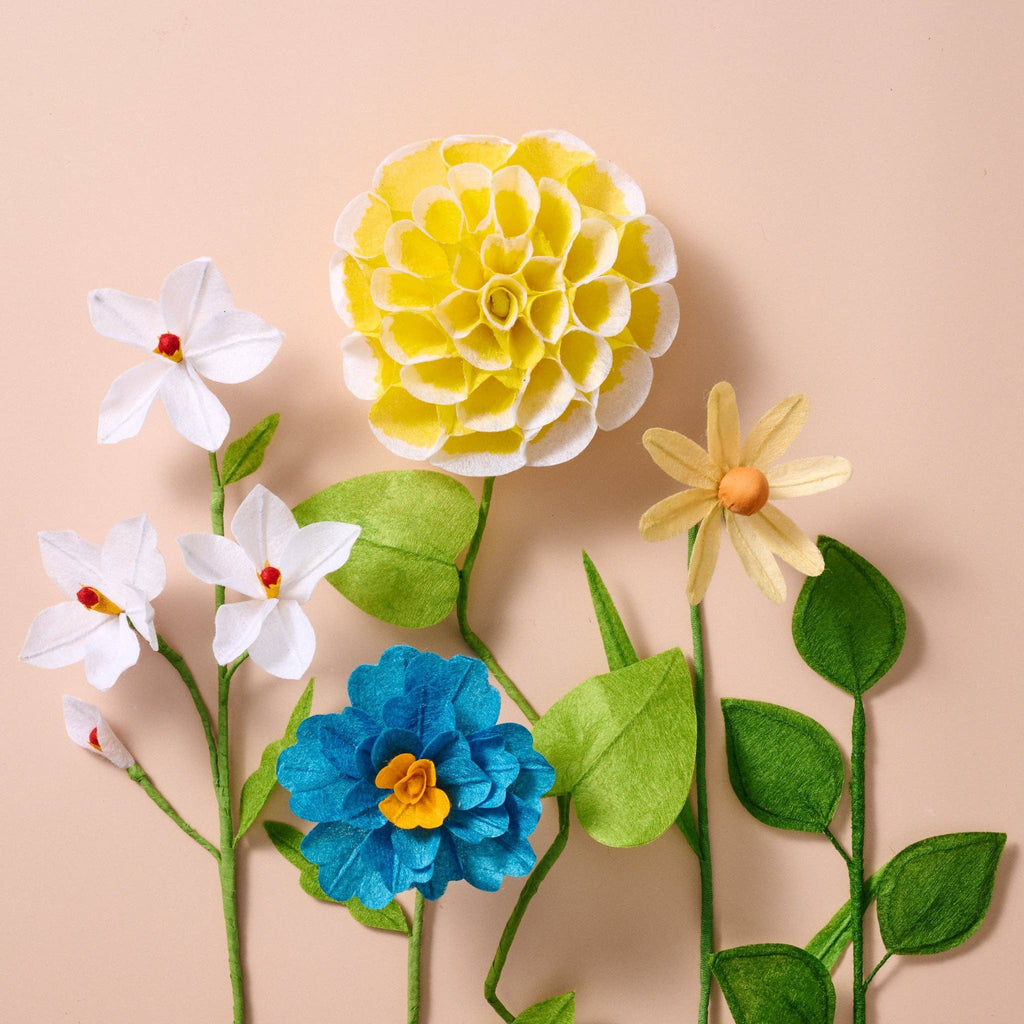 Silk Paper Cosmo Flowers - Blue