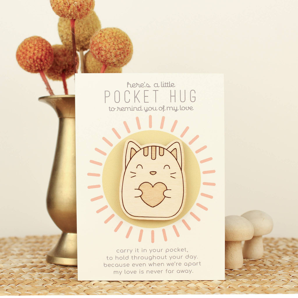 Kitty Wooden Pocket Hug