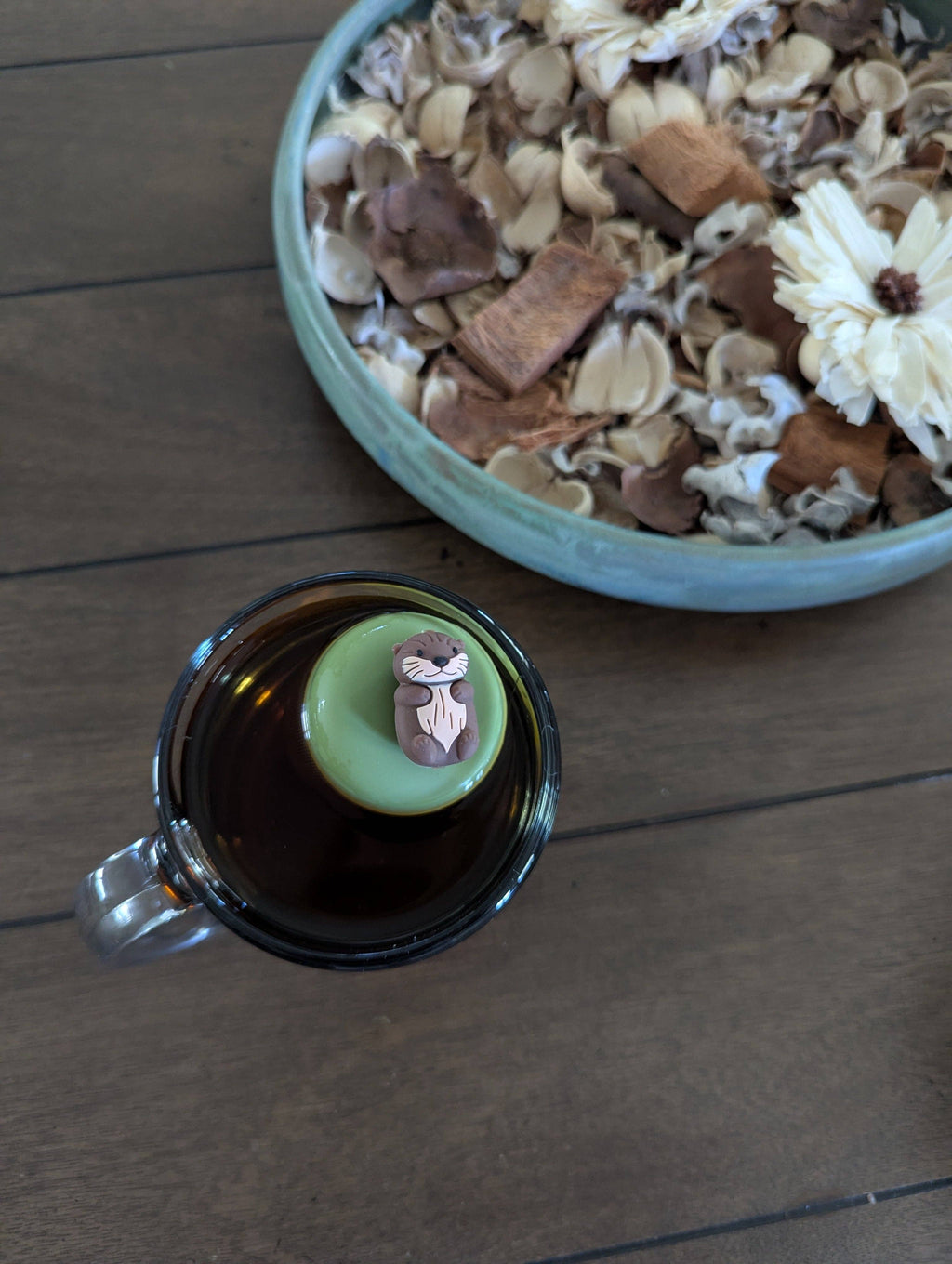 Otter | Floating Tea Steeper | Green Base | Brown Otter