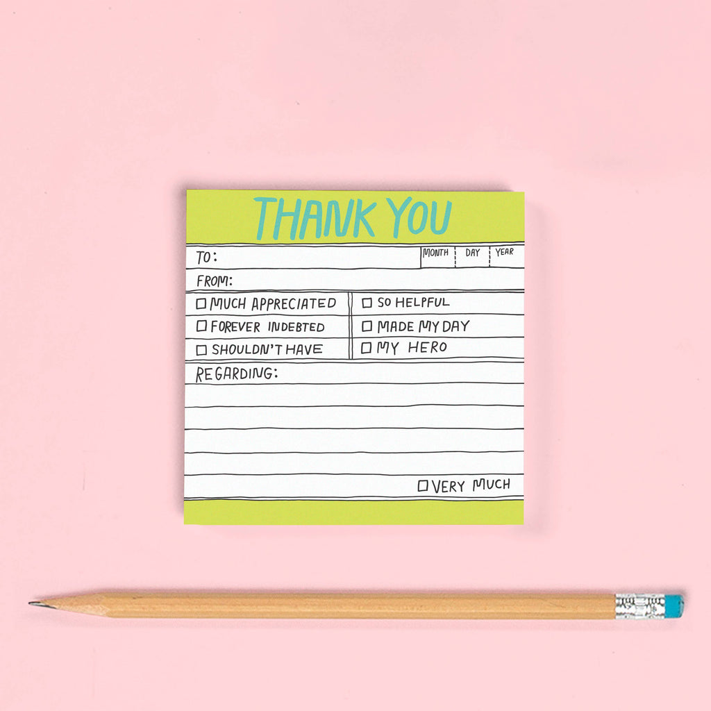 Hand-Lettered Thank You Sticky Notes