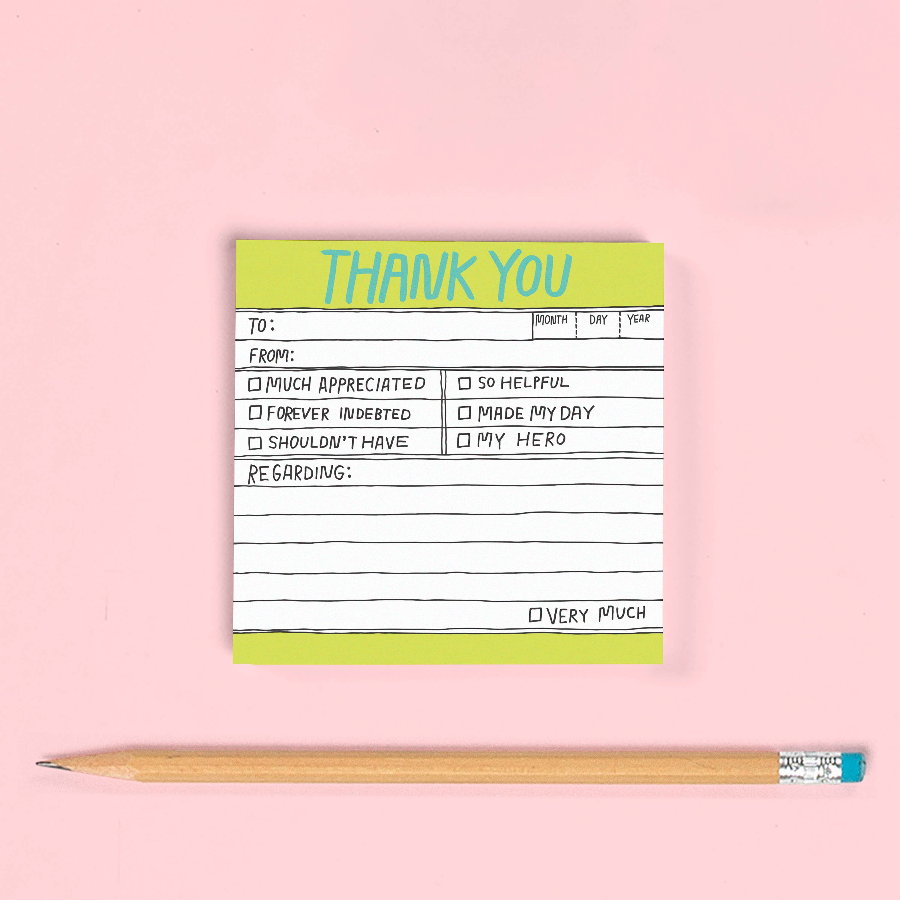 Hand-Lettered Thank You Sticky Notes