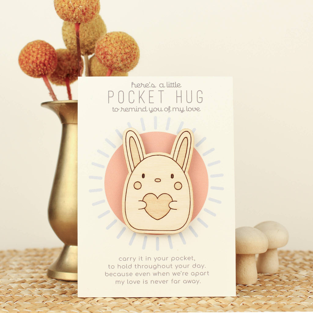 Bunny Wooden Pocket Hug