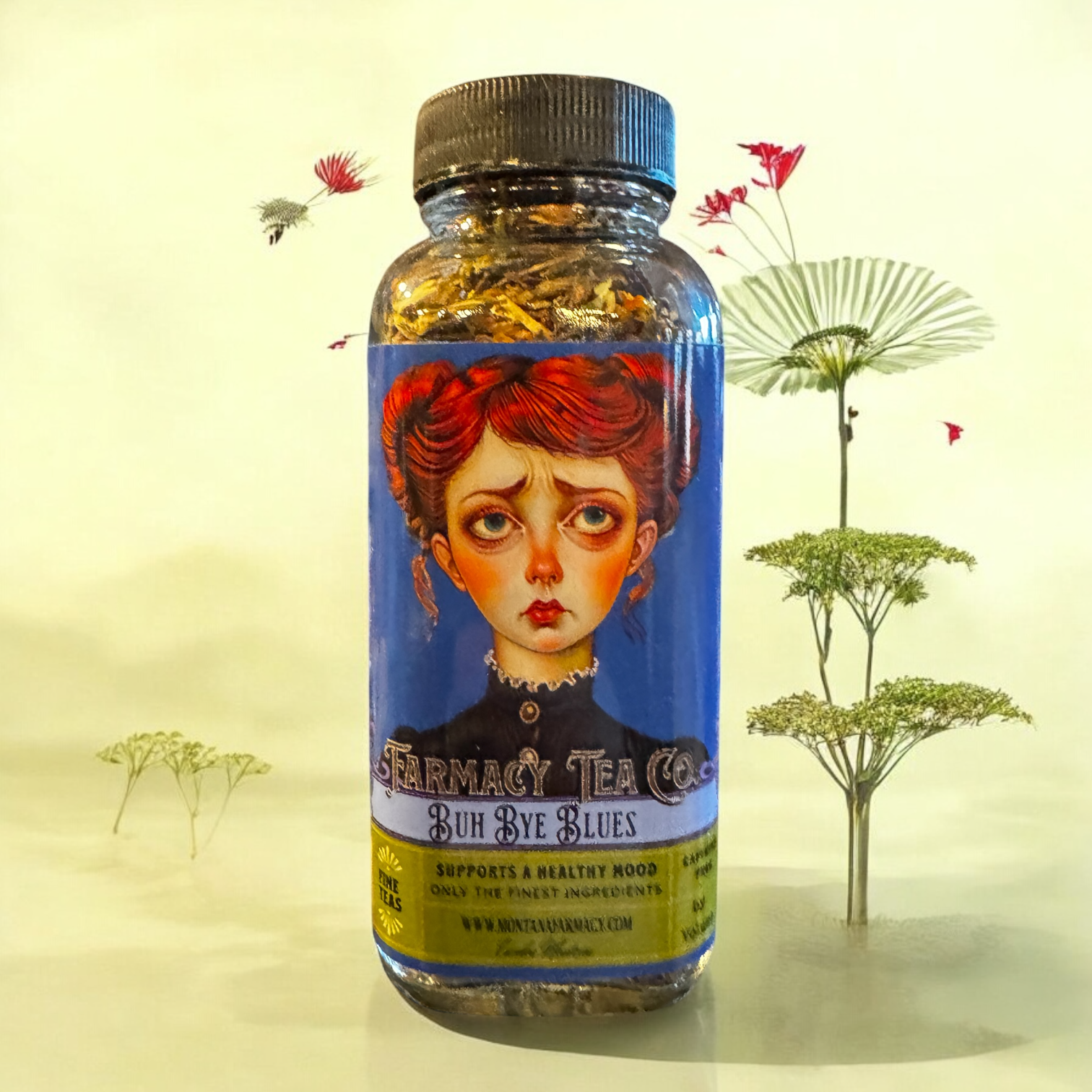 Buh Bye Blues Mental Wellness & Sad Support Vintage Tea