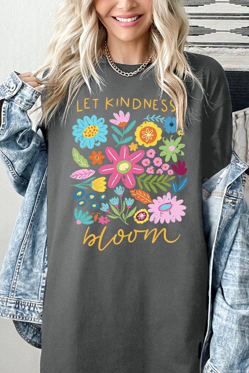 Let Kindness Bloom Floral Graphic Heavy Cotton Tee