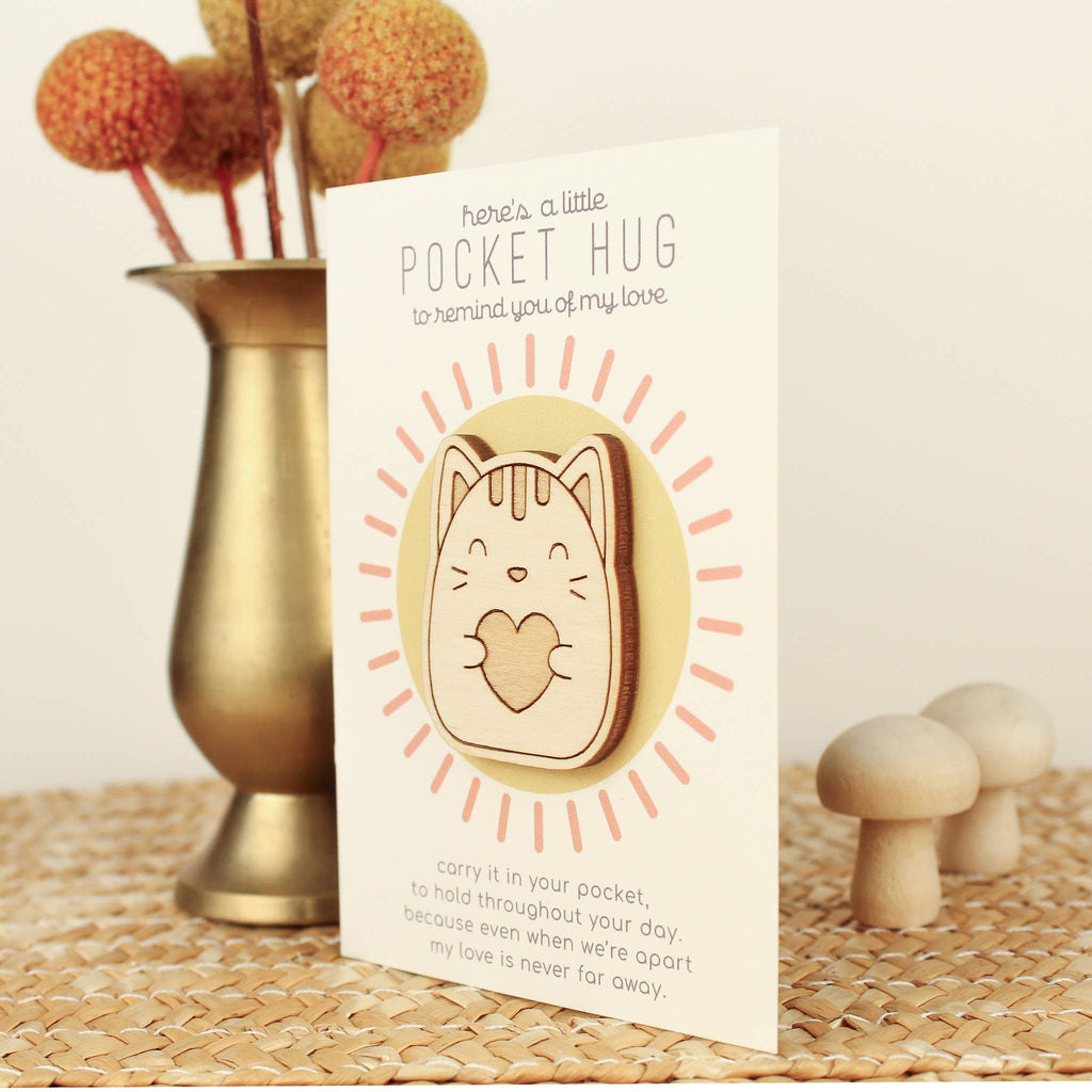 Kitty Wooden Pocket Hug