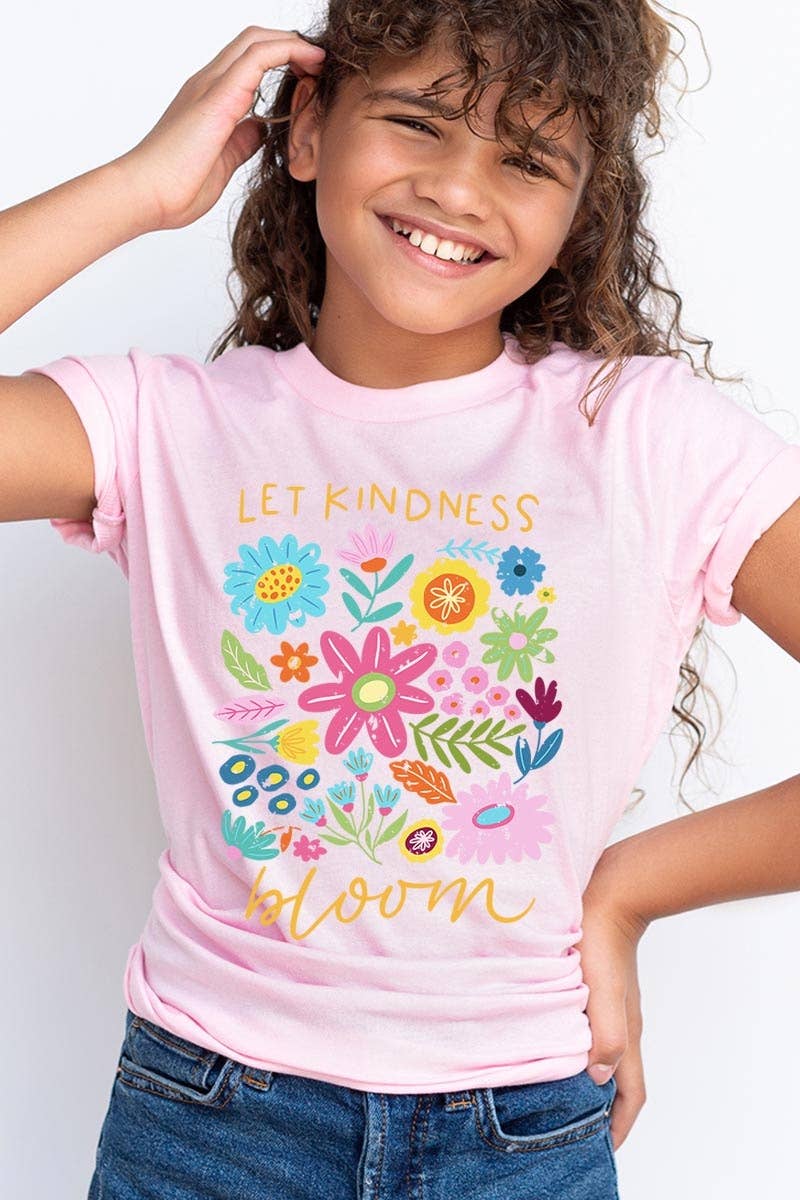 Let Kindness Bloom Floral Kids Graphic Tee