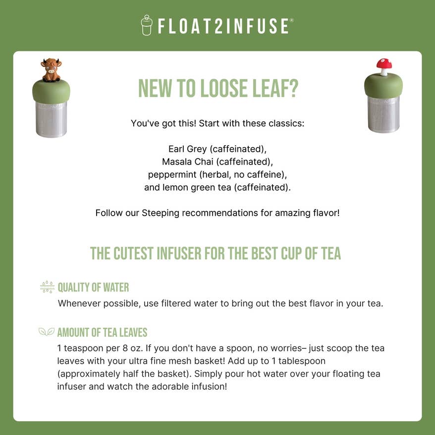 Sunflower Gnome | Floating Tea Infuser | Light Brown Base