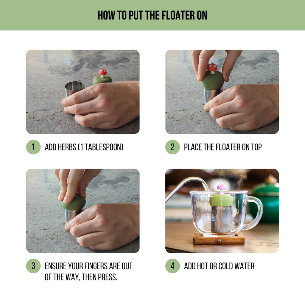 Otter | Floating Tea Steeper | Green Base | Brown Otter