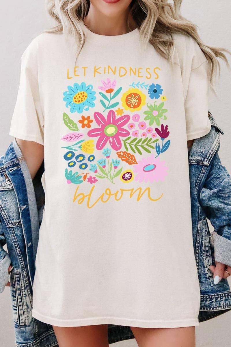 Let Kindness Bloom Floral Graphic Heavy Cotton Tee