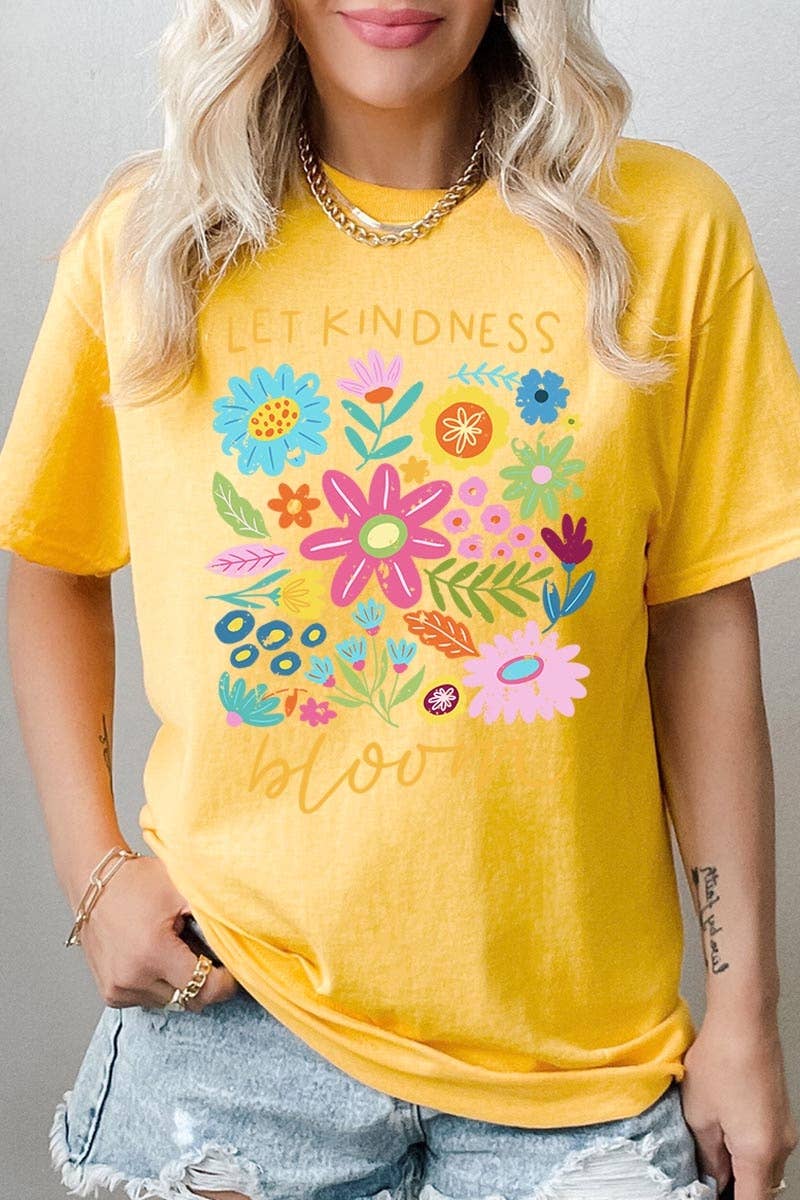 Let Kindness Bloom Floral Graphic Heavy Cotton Tee