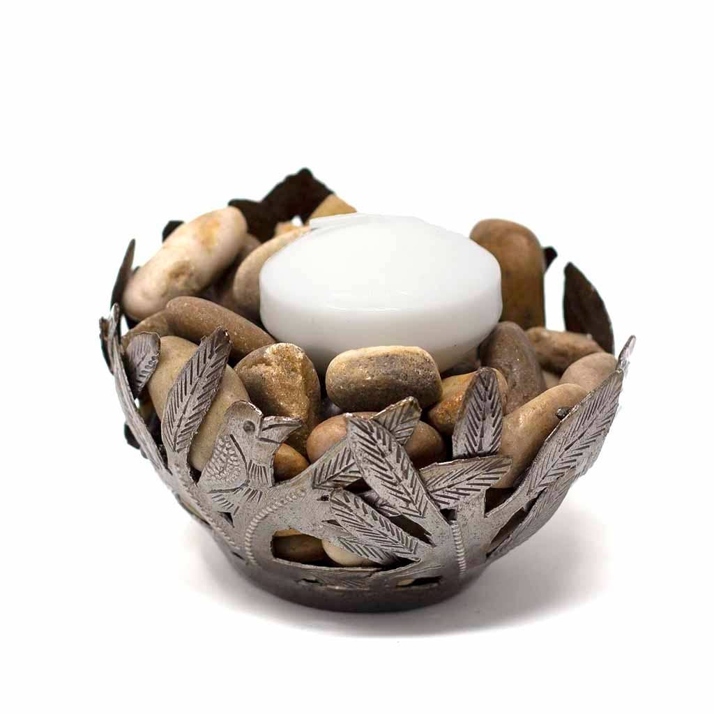 Bird Bowl Haitian Metal Drum Tabletop Decor