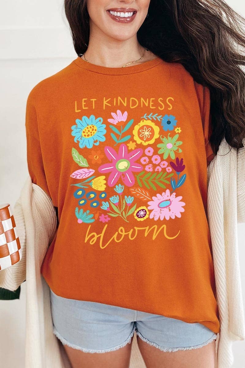 Let Kindness Bloom Floral Graphic Heavy Cotton Tee
