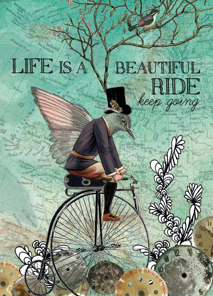 Beautiful Ride Hummingbird Bicycle Birthday Greeting Card