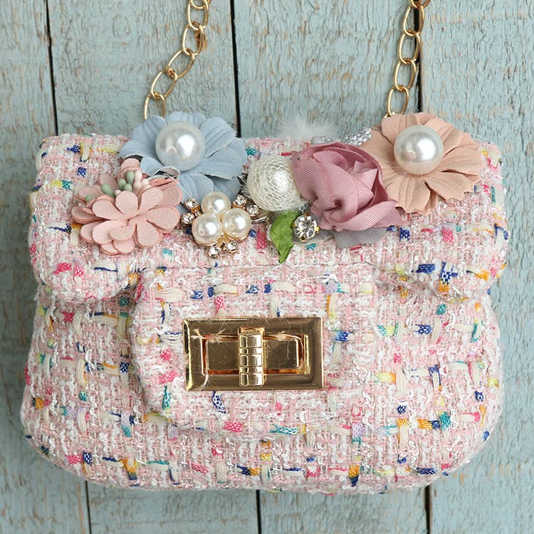 Confetti Tweed Flower Purse
