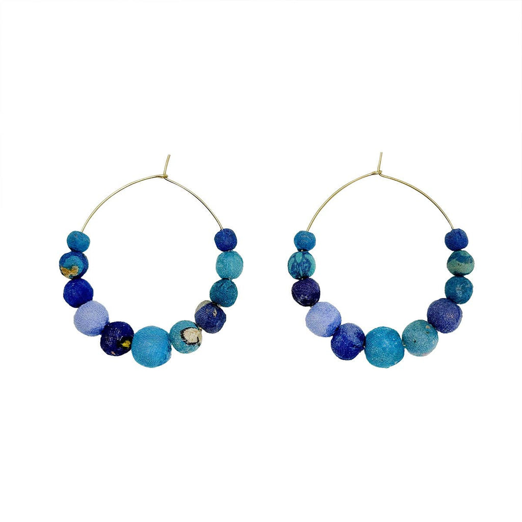 Azure Graduated Kantha Hoops