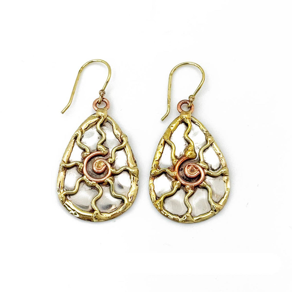 Sun Mixed Metal Earrings