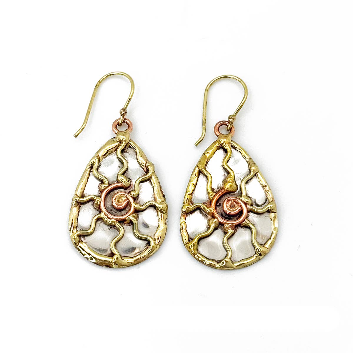 Sun Mixed Metal Earrings