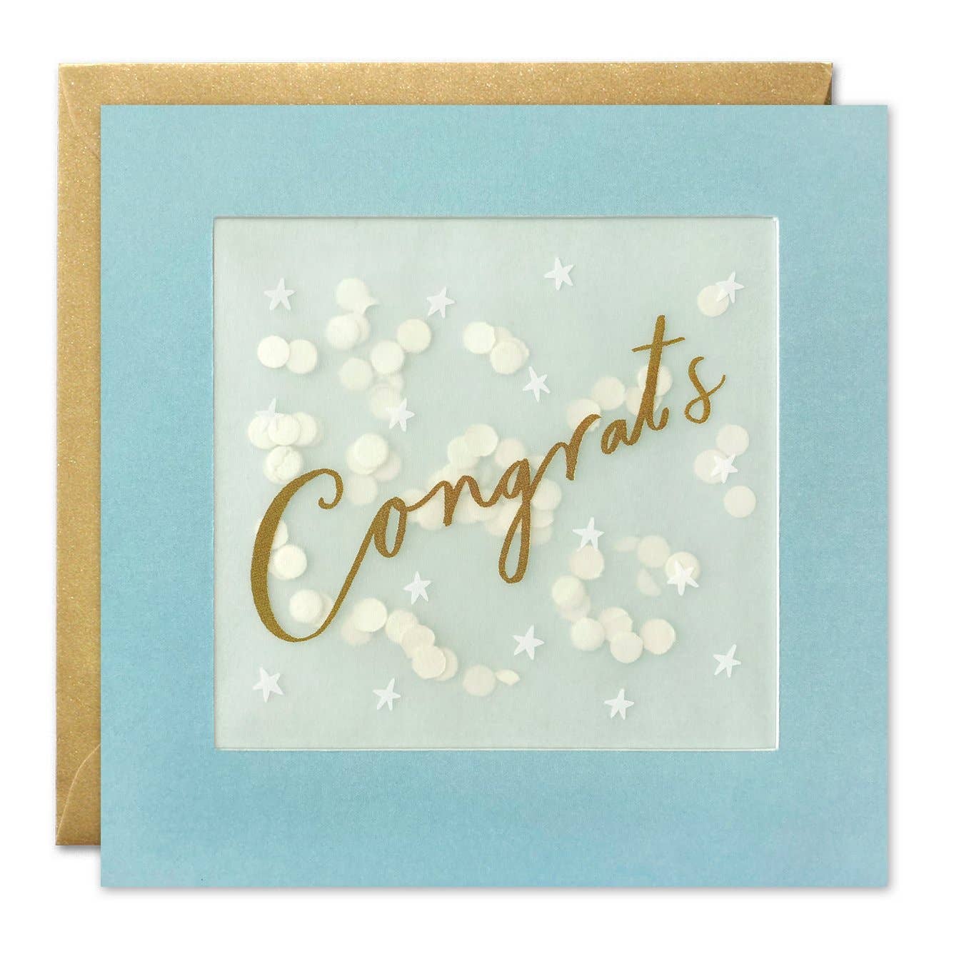 Gold Gongrats Paper Shakies Card