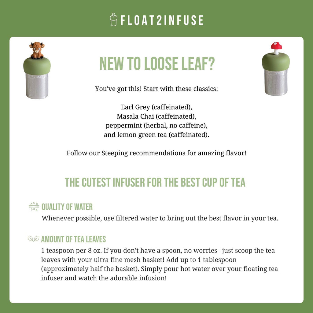 2D Highland Cow | Floating Tea Steeper | Green Base | Blonde