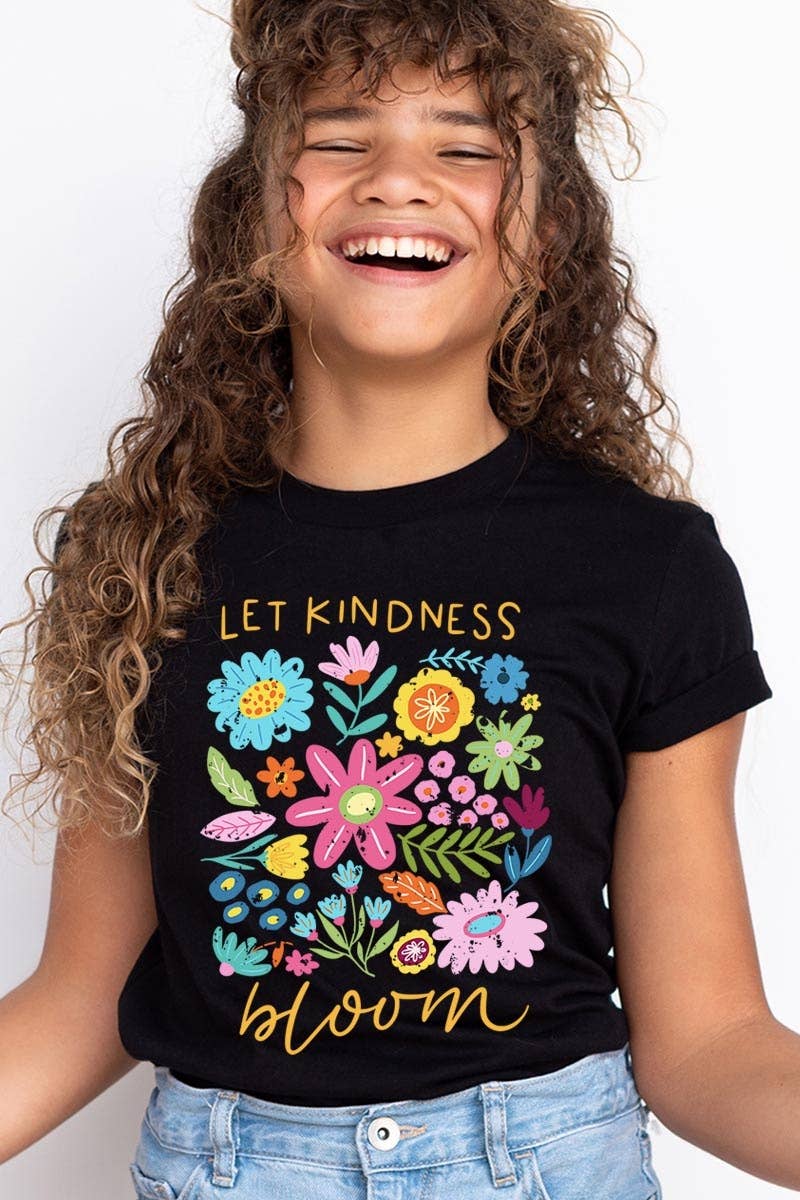 Let Kindness Bloom Floral Kids Graphic Tee