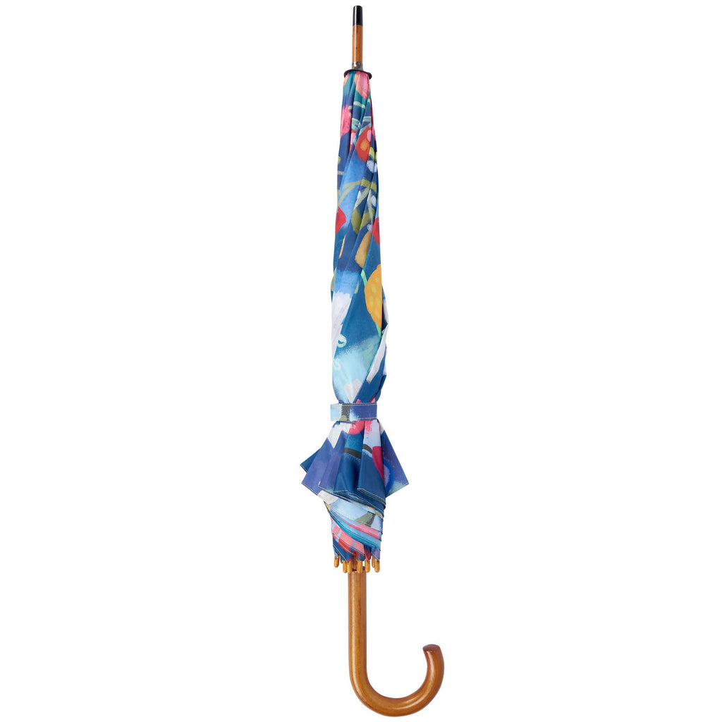 Blue Floral Umbrella