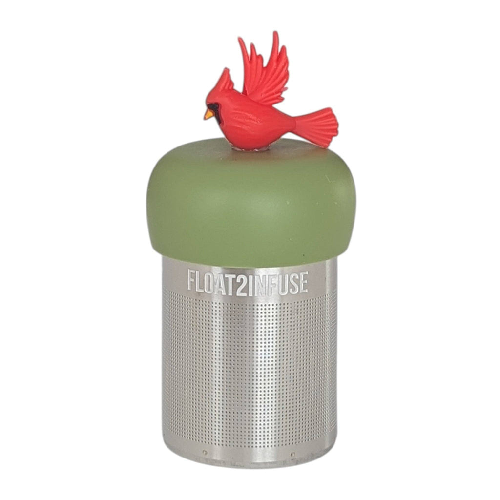 Red Cardinal | Floating Tea Infuser | Green Base | Red Bird