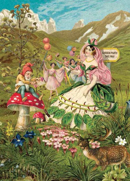 Garden Party & Mushrooms Greeting Card