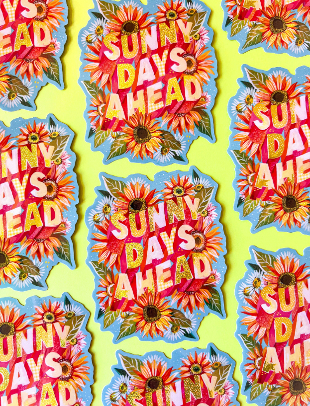 Sunny Days Ahead Glitter Sticker
