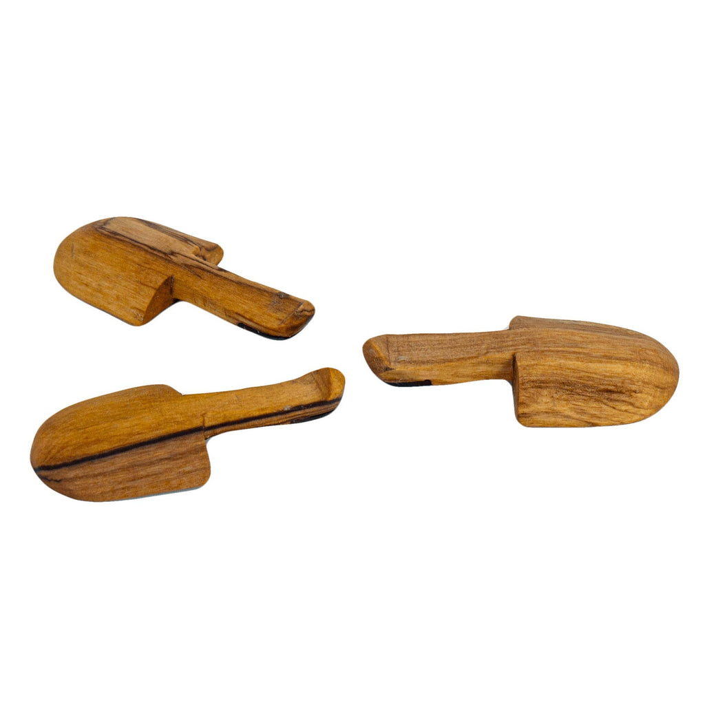 Petite Shovel Olive Wood Scoop, Set of 3