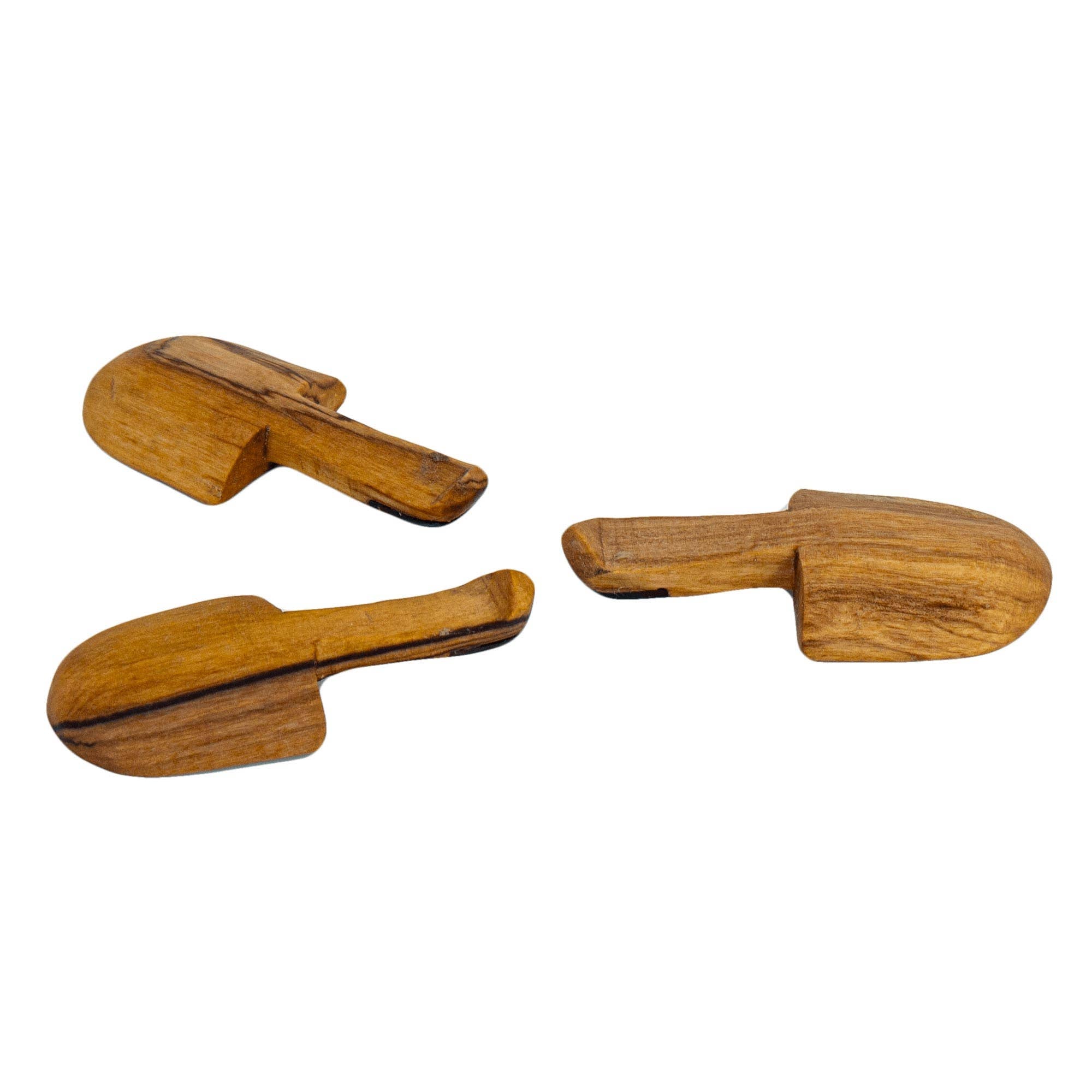 Petite Shovel Olive Wood Scoop, Set of 3