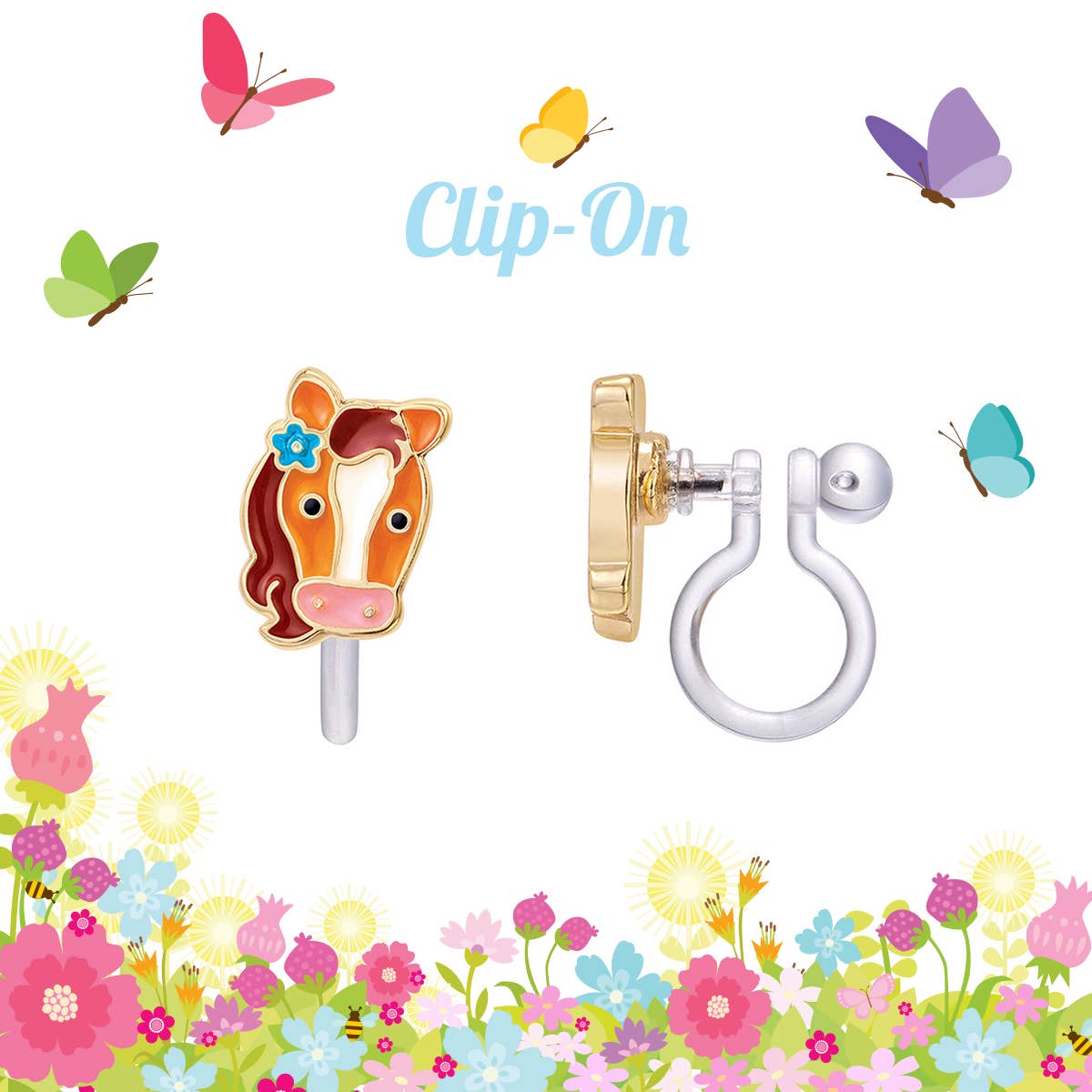 Pretty Pony Clip-on Earrings