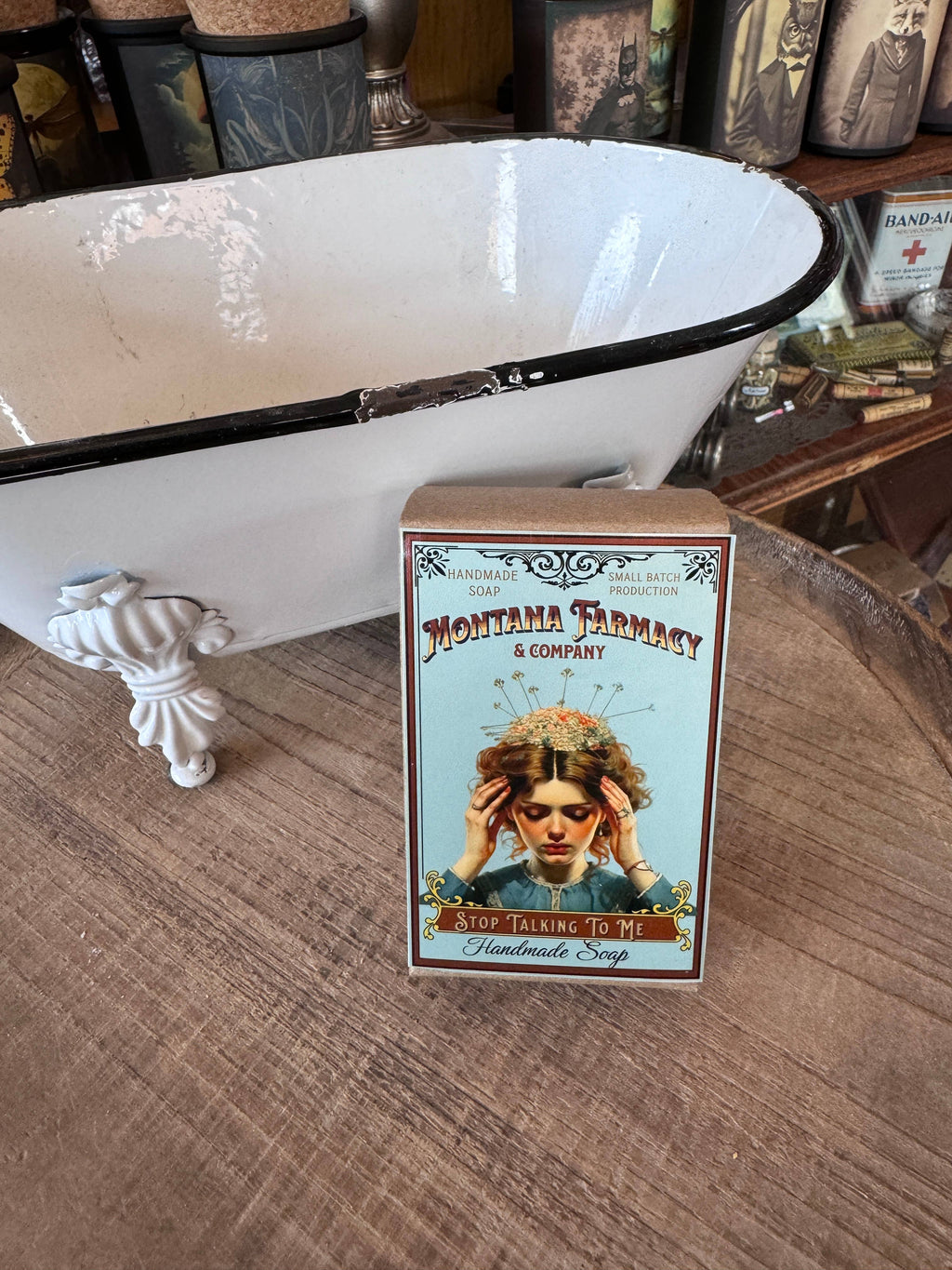 Vintage Antique Nouveau Don't Talk 2 me Anxiety lavende Soap