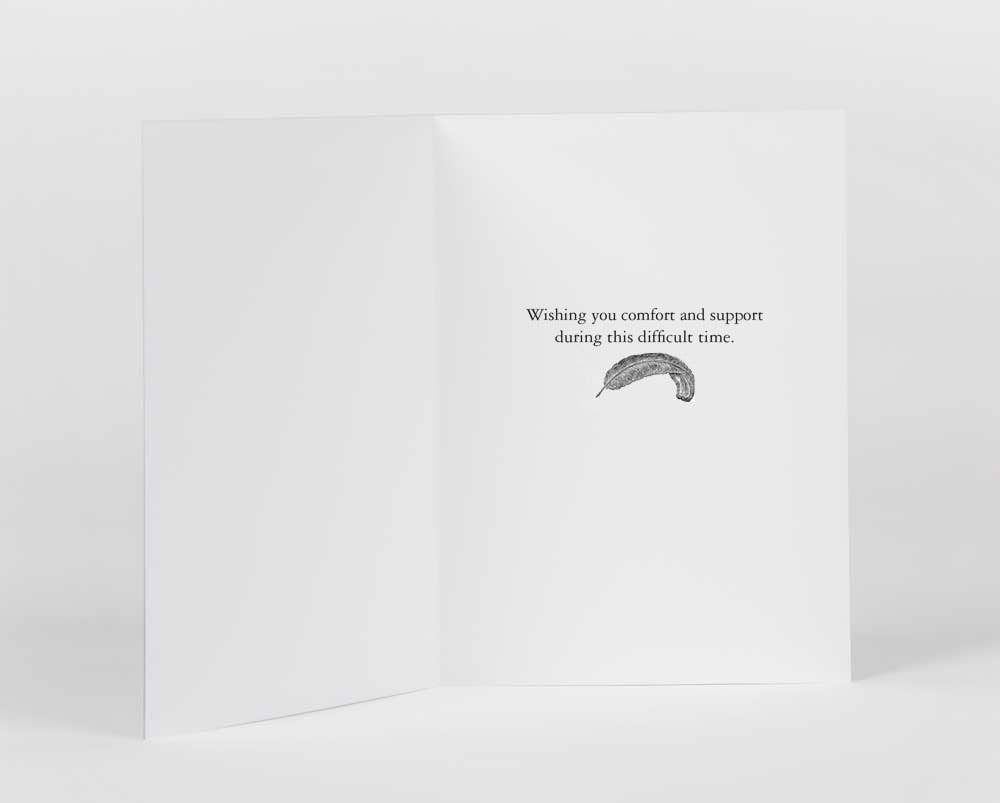 Heartfelt Sympathy Feathers Greeting Card