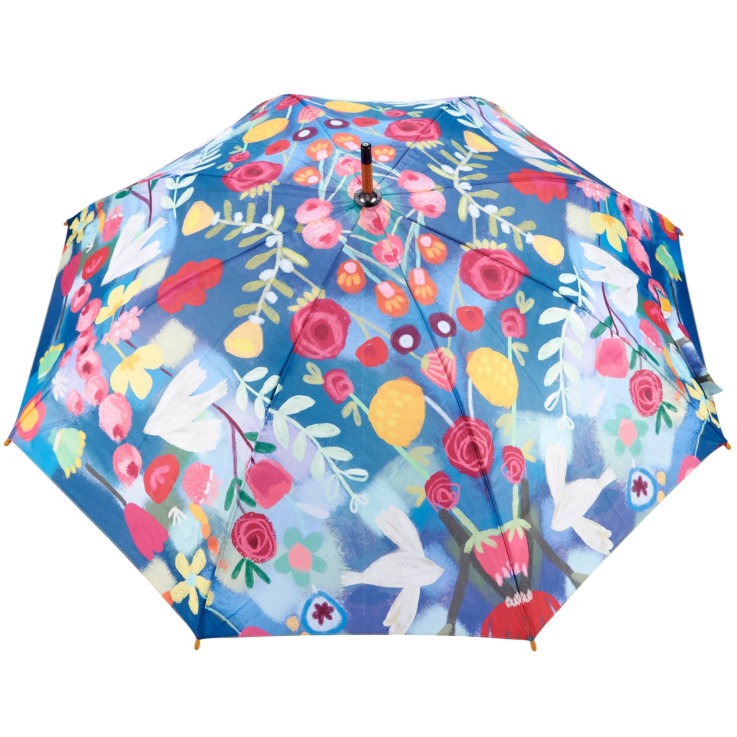 Blue Floral Umbrella