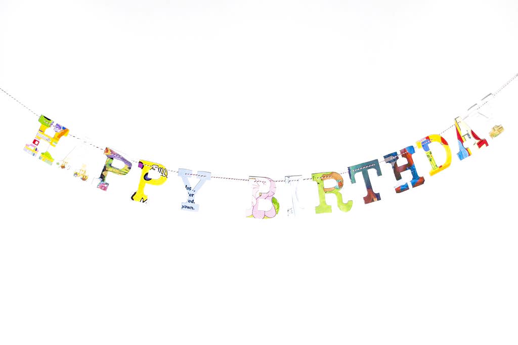 HAPPY BIRTHDAY Recycled Garland