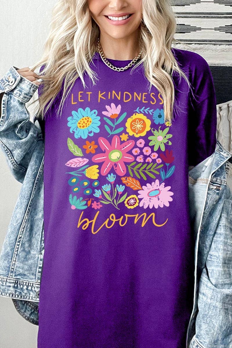 Let Kindness Bloom Floral Graphic Heavy Cotton Tee