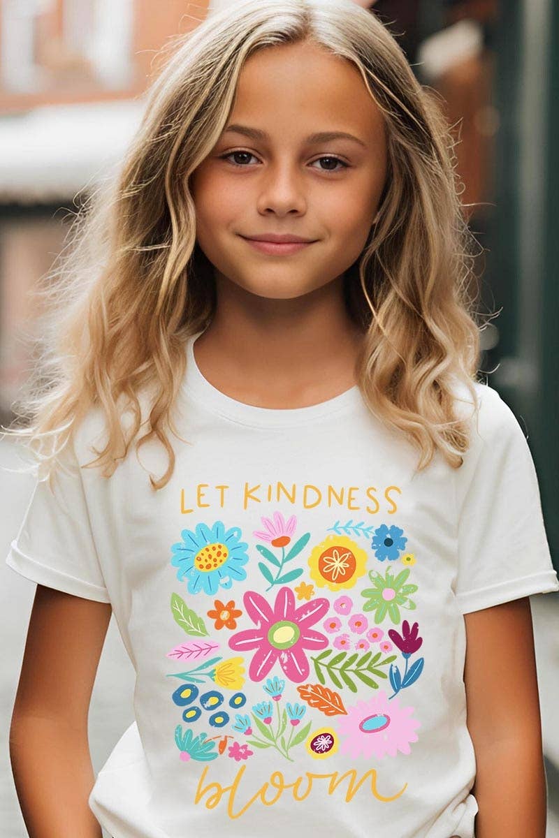 Let Kindness Bloom Floral Kids Graphic Tee
