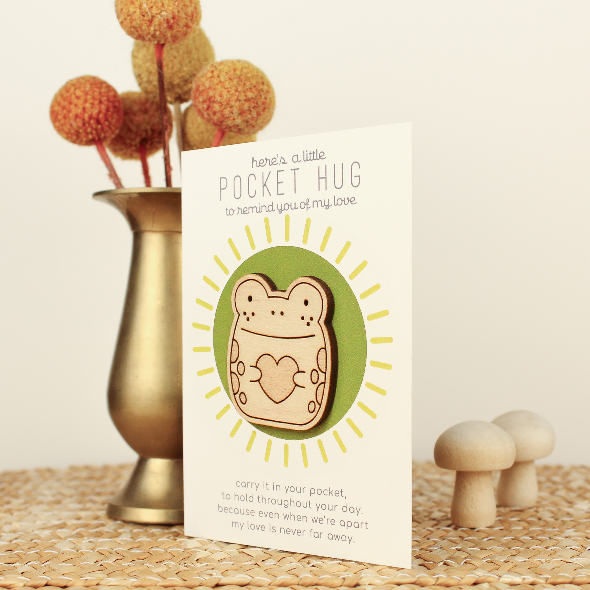 Froggy Wooden Pocket Hug