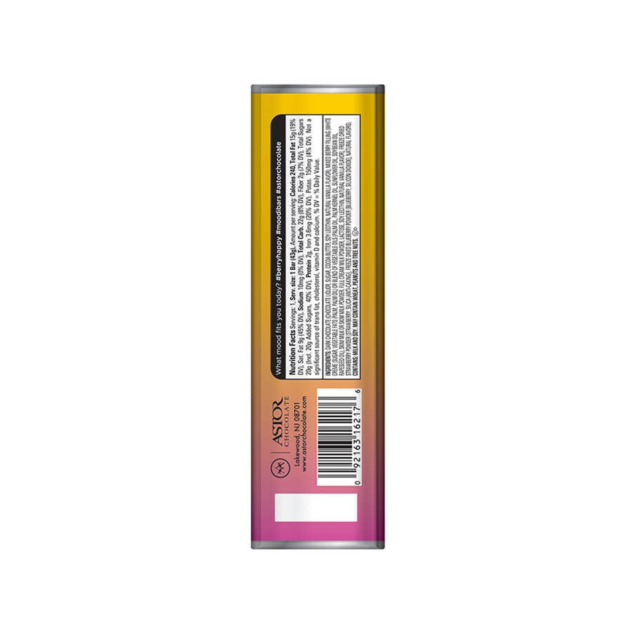 Moodibars BERRY HAPPY Dk Choco Mixed Berry Cream 1.5 oz bar
