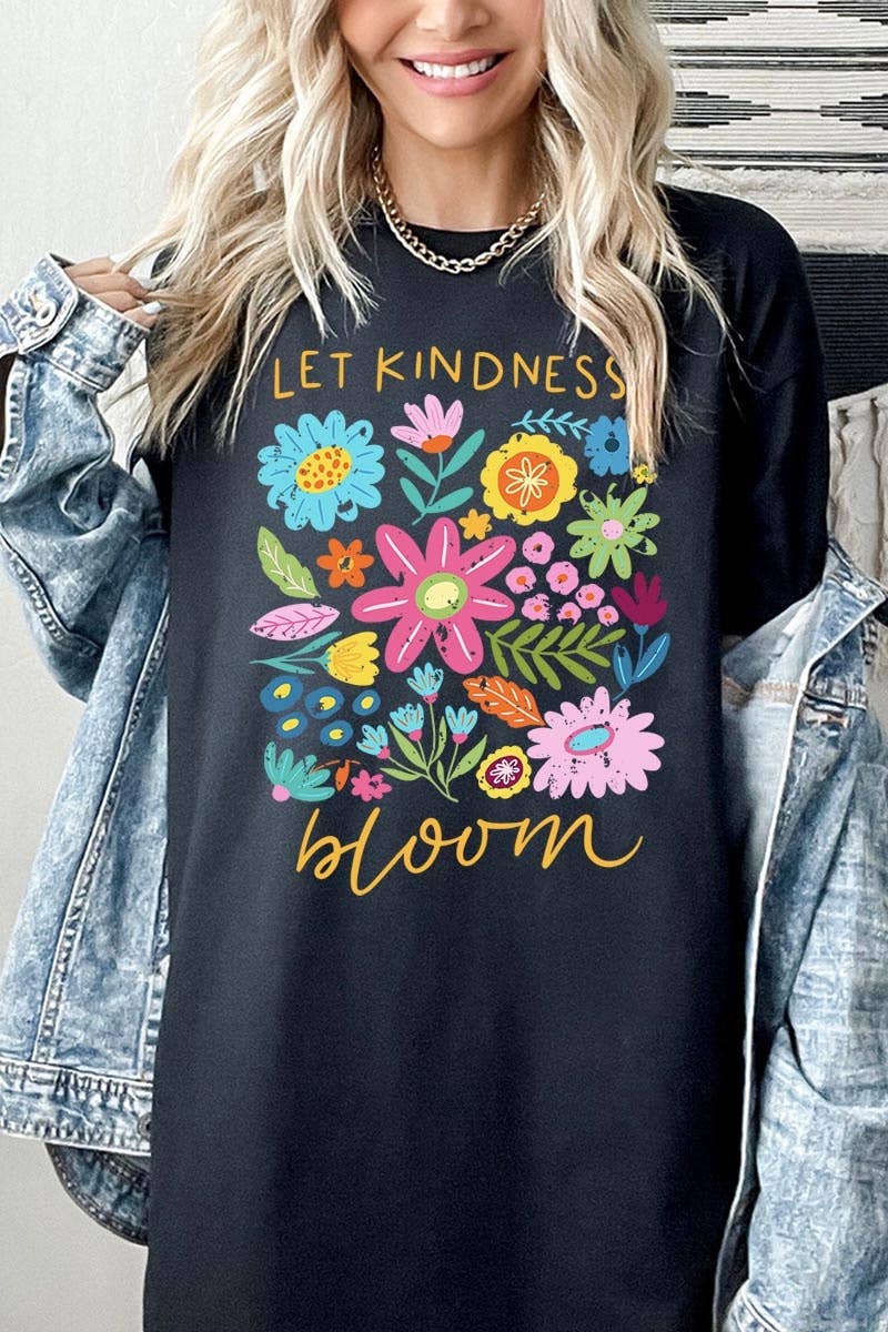 Let Kindness Bloom Floral Graphic Heavy Cotton Tee